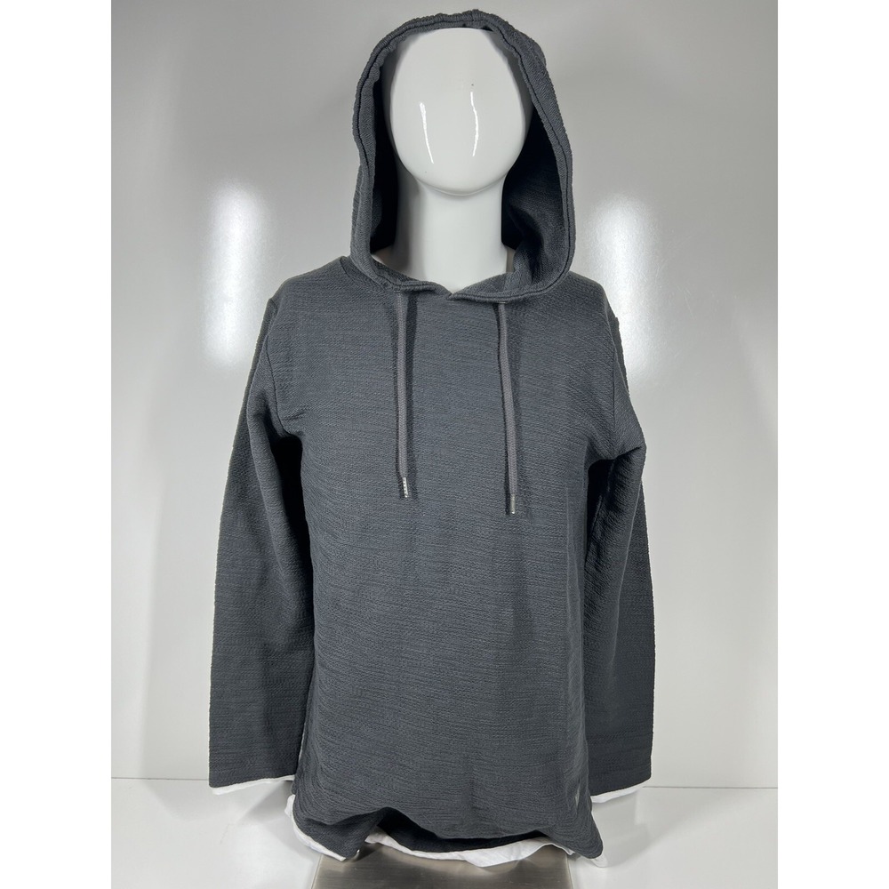 NWT Leif Nelson Gray Long Sleeve Lightweight Hooded Sweater LN8120 Mens SZ‎ Med